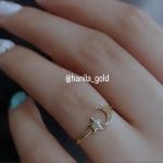 انگشتر مینیمال ماه و ستاره